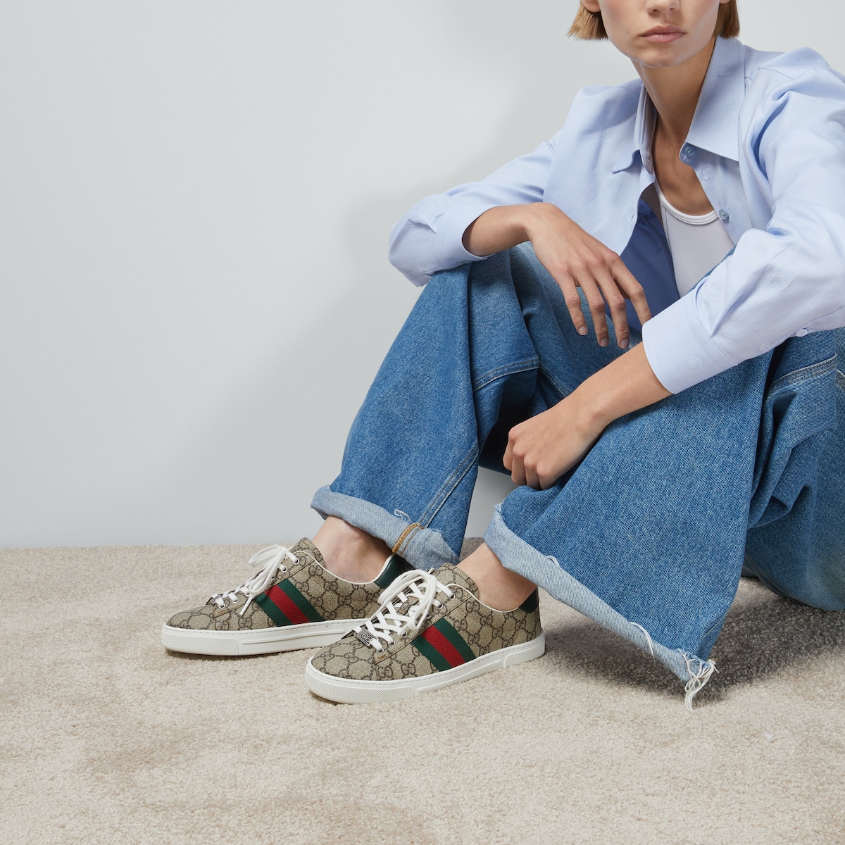 Women’s Gucci Ace sneaker with Web - Image 2